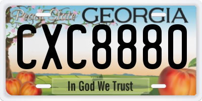 GA license plate CXC8880