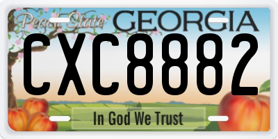 GA license plate CXC8882