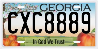 GA license plate CXC8889