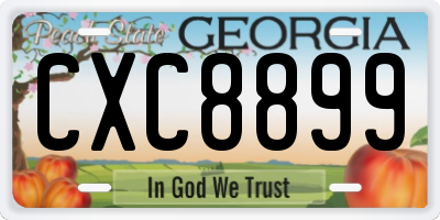 GA license plate CXC8899