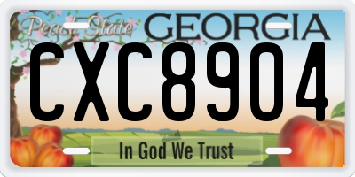 GA license plate CXC8904