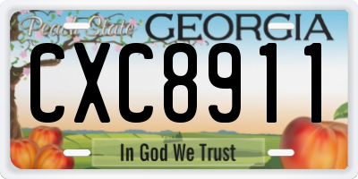 GA license plate CXC8911