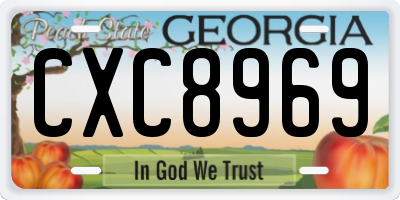 GA license plate CXC8969