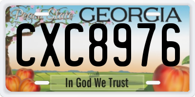 GA license plate CXC8976