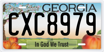 GA license plate CXC8979