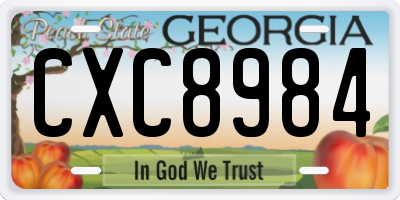 GA license plate CXC8984