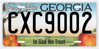 GA license plate CXC9002
