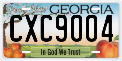 GA license plate CXC9004