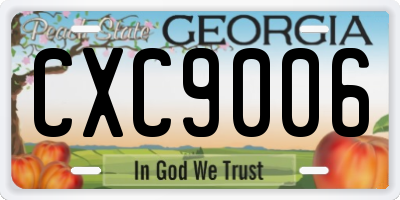 GA license plate CXC9006