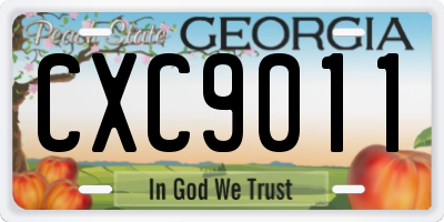 GA license plate CXC9011