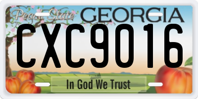 GA license plate CXC9016