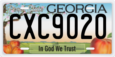 GA license plate CXC9020