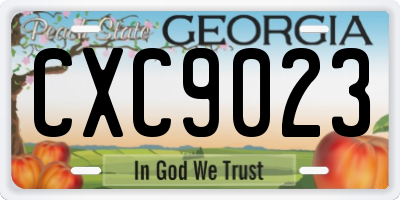 GA license plate CXC9023
