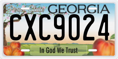 GA license plate CXC9024