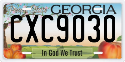 GA license plate CXC9030