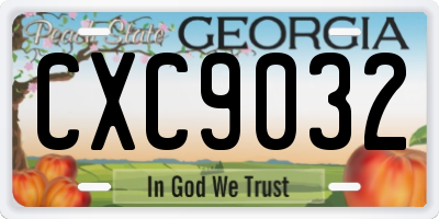 GA license plate CXC9032