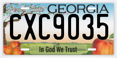 GA license plate CXC9035