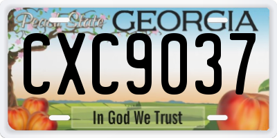 GA license plate CXC9037