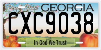 GA license plate CXC9038