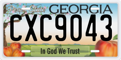 GA license plate CXC9043