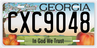 GA license plate CXC9048