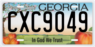 GA license plate CXC9049