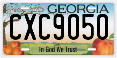 GA license plate CXC9050