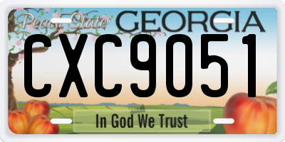 GA license plate CXC9051