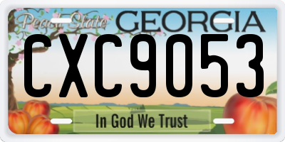 GA license plate CXC9053