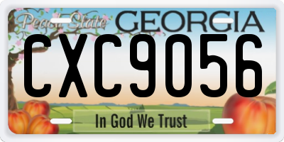 GA license plate CXC9056