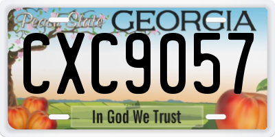 GA license plate CXC9057
