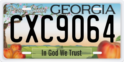 GA license plate CXC9064