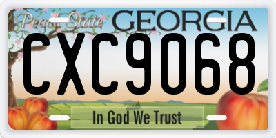 GA license plate CXC9068