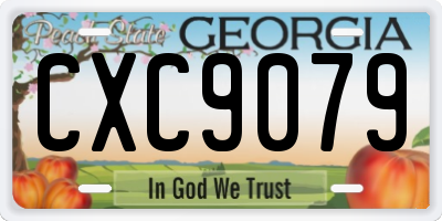 GA license plate CXC9079