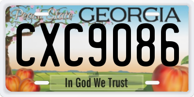 GA license plate CXC9086