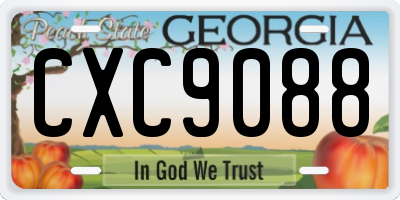 GA license plate CXC9088