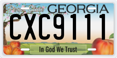 GA license plate CXC9111