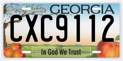 GA license plate CXC9112