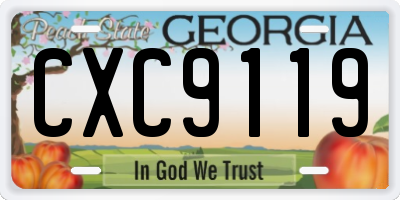 GA license plate CXC9119