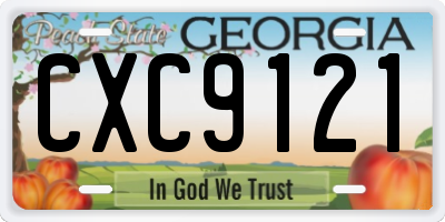 GA license plate CXC9121