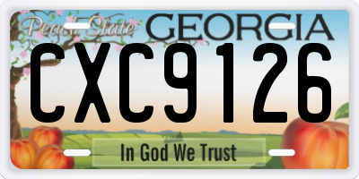 GA license plate CXC9126