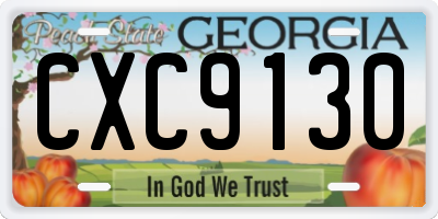 GA license plate CXC9130