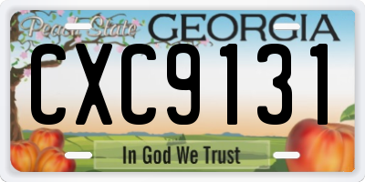 GA license plate CXC9131