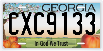 GA license plate CXC9133