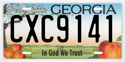GA license plate CXC9141