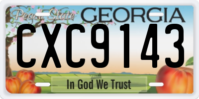 GA license plate CXC9143