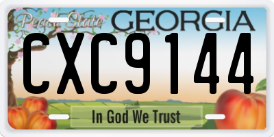 GA license plate CXC9144