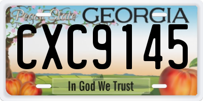 GA license plate CXC9145