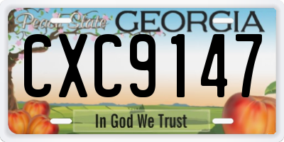 GA license plate CXC9147