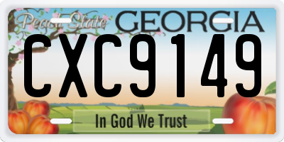 GA license plate CXC9149